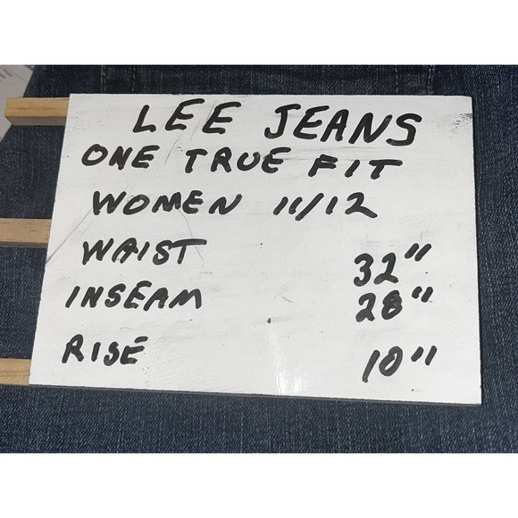 Lee One True Fit Jeans Women 11 32 X 28 Straight Leg Stretch Blue Denim - Picture 11 of 11